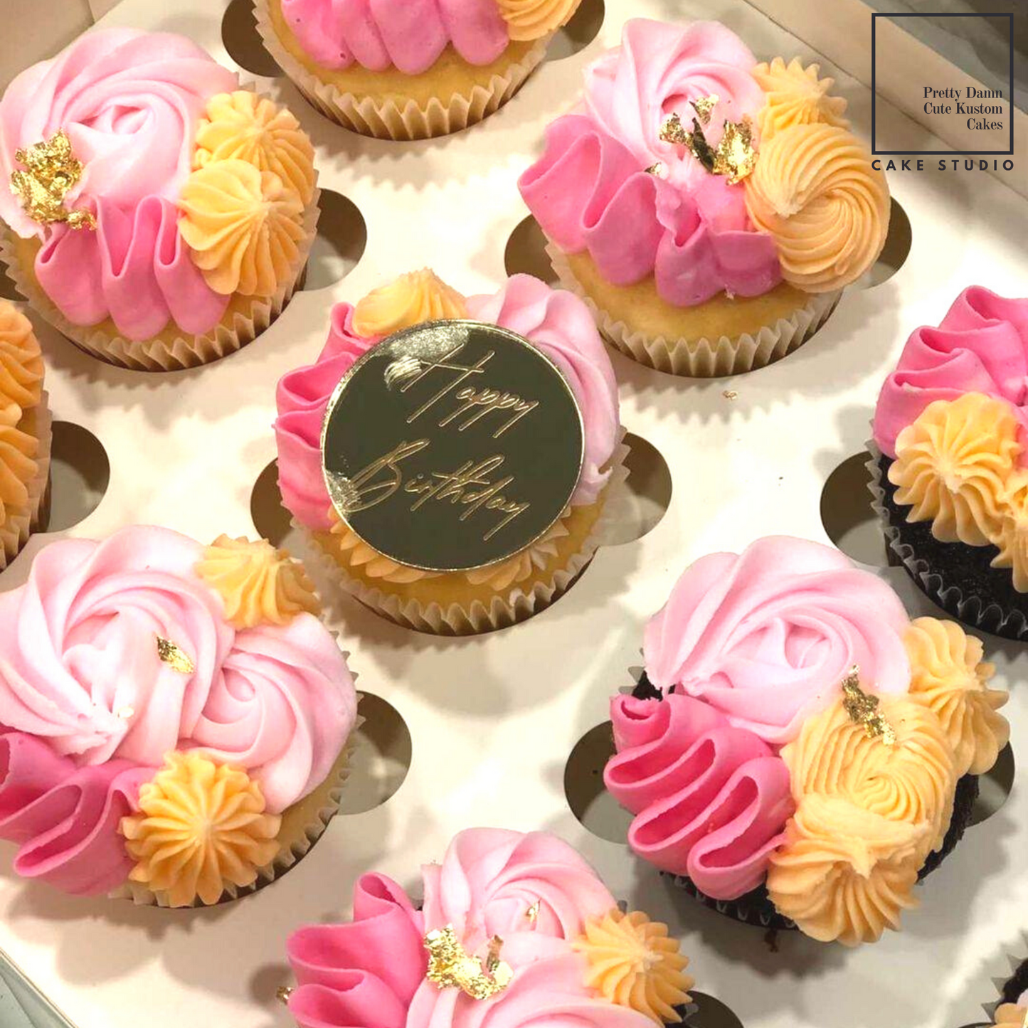 Cupcakes (Box of 12) + Gold Topper