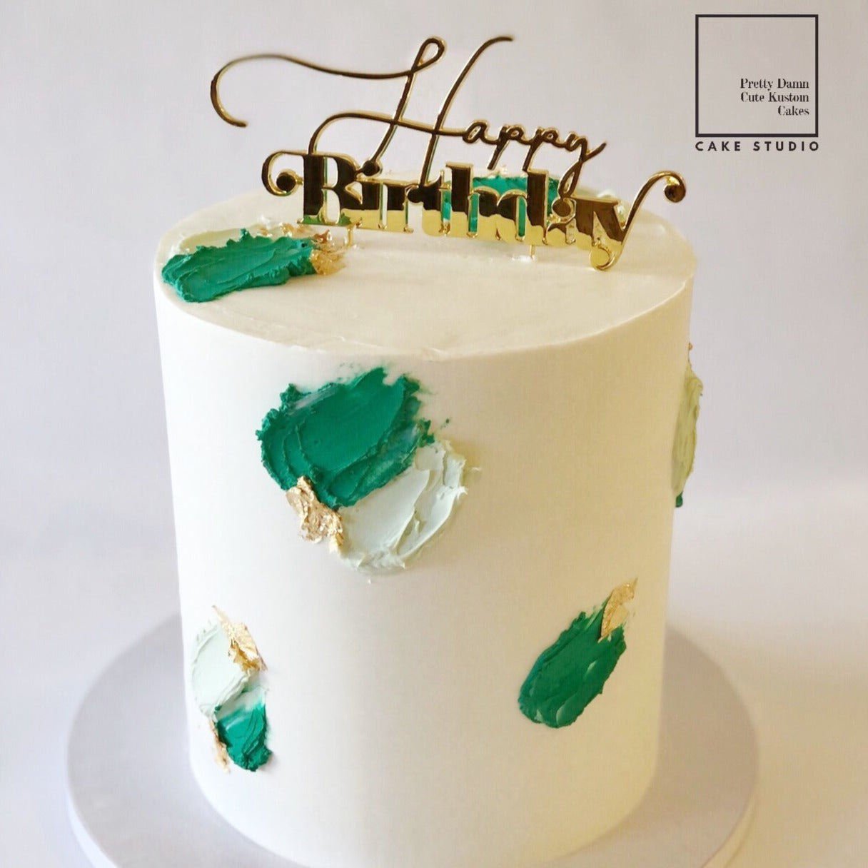 Cake with Gold Happy Birthday Topper